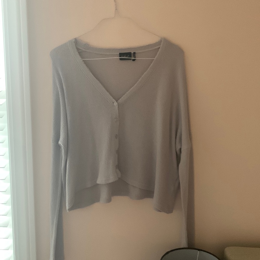 light blue urban outfitters button up sweater!